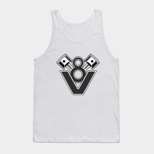 V8 Engine Piston Design Tank Top